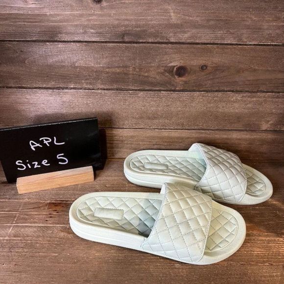 New Womens APL Lusso Light Mint Green Slides Sandals Shoes Size 5‎ M NWOB - Picture 1 of 6